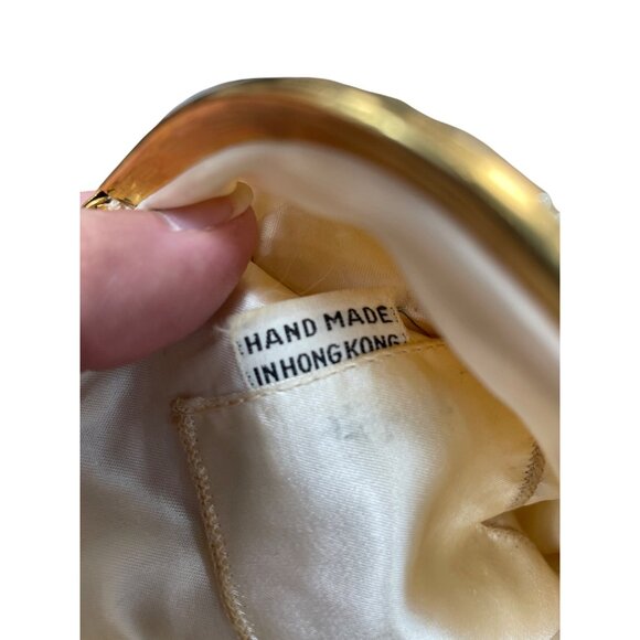 Vintage Honk Kong Pearl Flower Beaded Evening Clutch Purse SKU 9477 - Picture 10 of 15